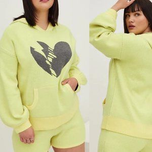 3X Plus Size SOFT Torrid Yellow Hoodie Heart Sweater Top shirt womens NEW